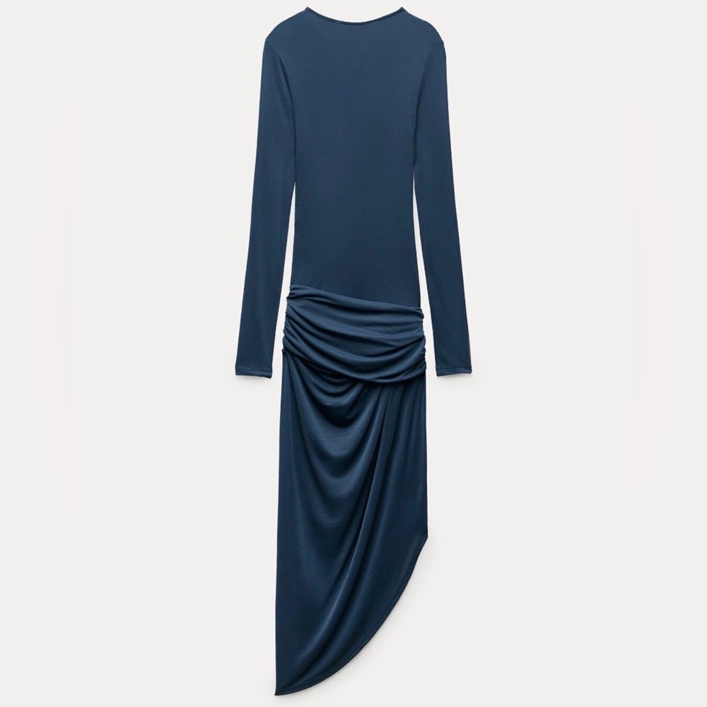 ZARA Draped Knot Midi Dress – Sculpting Bodycon – Size S (Stretch S/M) - Picture 10 of 15